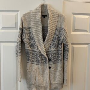 GAP Beige and Gray Knit Cardigan
